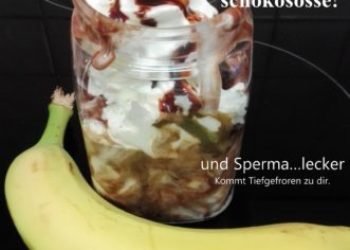Dessert banane Sahne schokososse und Sperma…